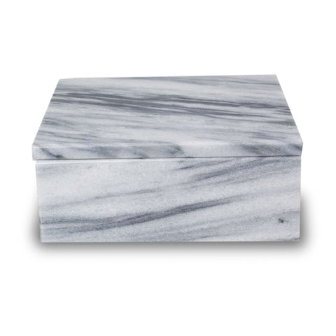Cloud Grey Marble Cremation Urn Keepsake Box - Small
