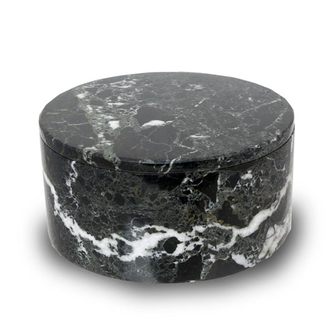 Noire Marble Cremation Urn Circular Keepsake Box - Small