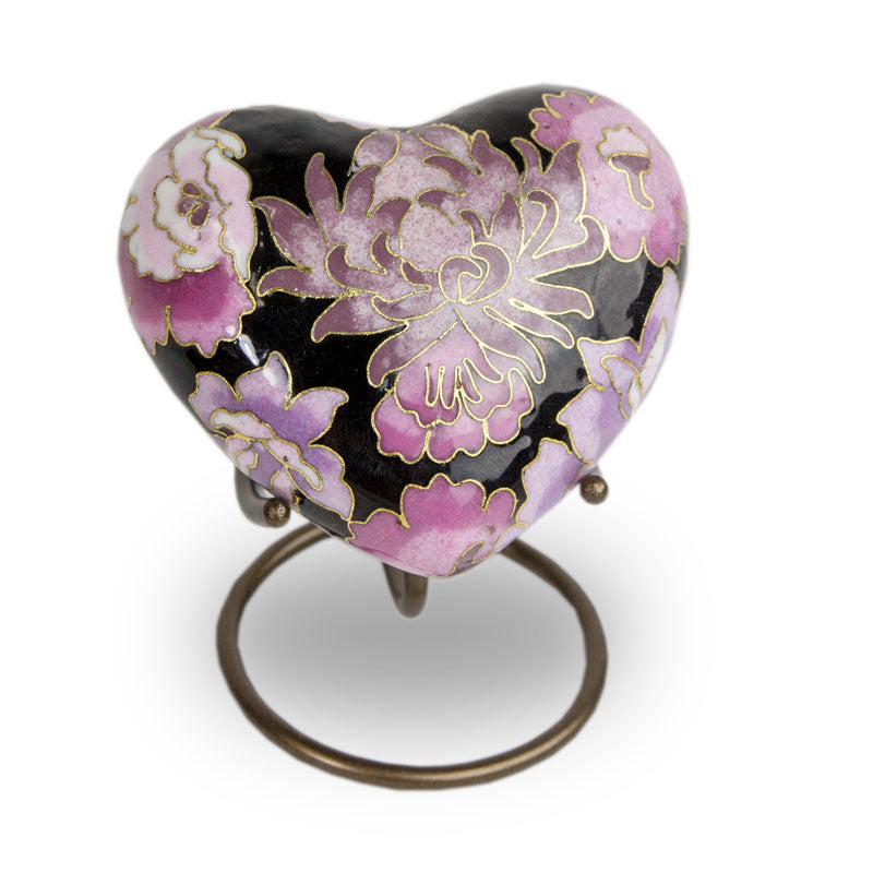 Cloisonne Blush Cremation Keepsake Heart