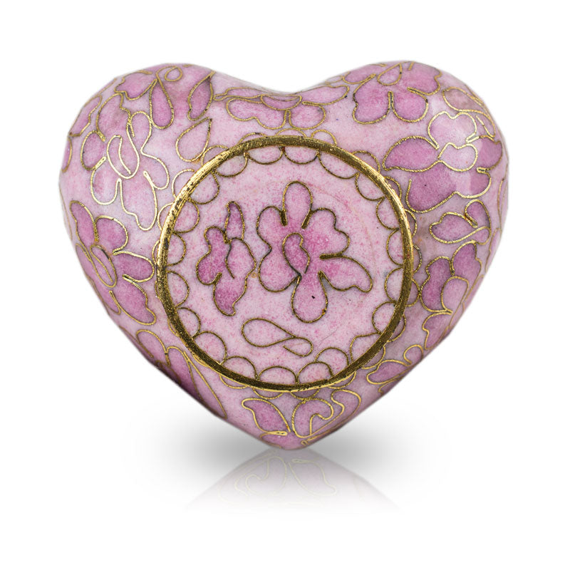 Cloisonne Rose Cremation Keepsake Heart