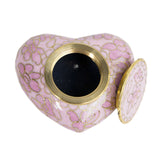 Cloisonne Rose Cremation Keepsake Heart