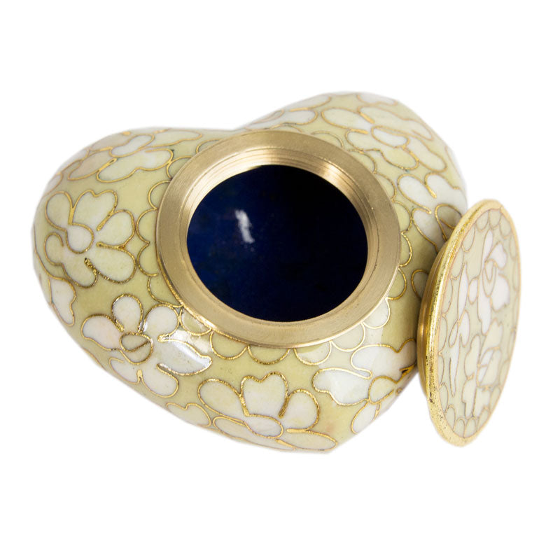 Cloisonne Opal Cremation Keepsake Heart