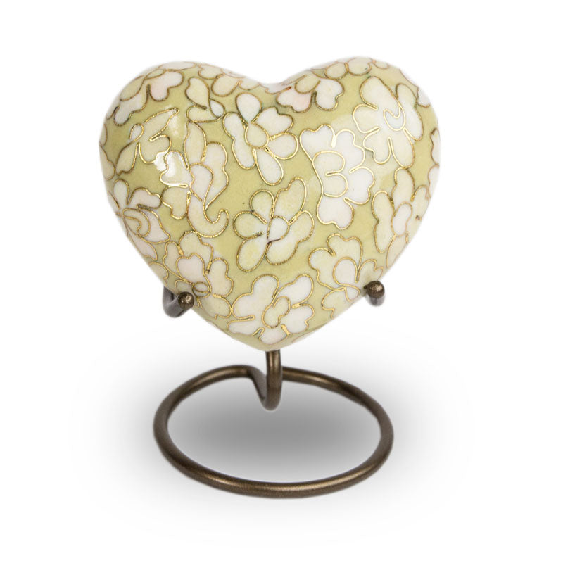 Cloisonne Opal Cremation Keepsake Heart