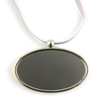 Silver Oval Pendant with Engraving