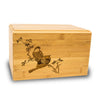 Spring Birds Cremation Urn - Bamboo Box