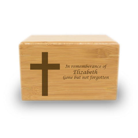 Christian Cross Cremation Urn - Bamboo Box