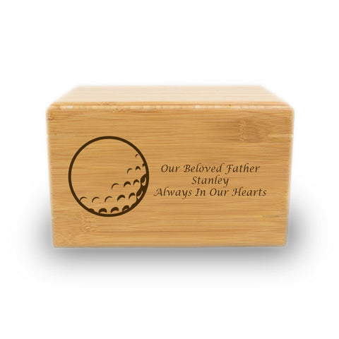 Golf Ball Cremation Urn - Bamboo Box