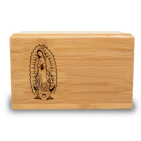 Our Lady of Guadalupe Bamboo Cremation Urn