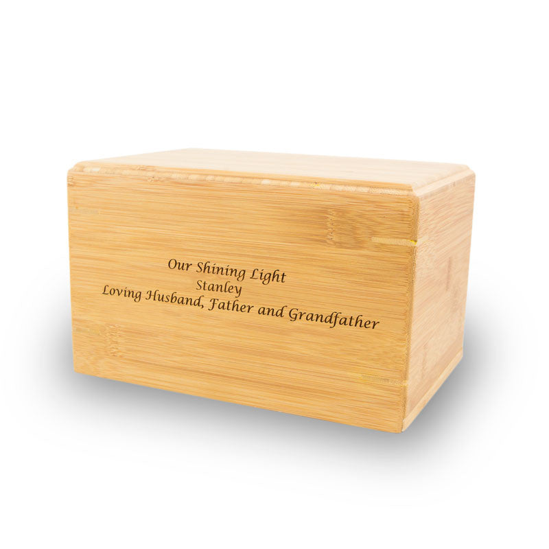 Bamboo Box Cremation Urn for Adults