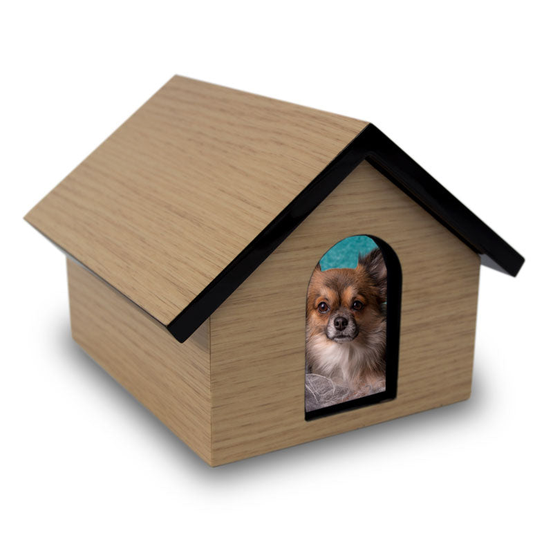 Dog House Cremation Keepsake Box - Tan
