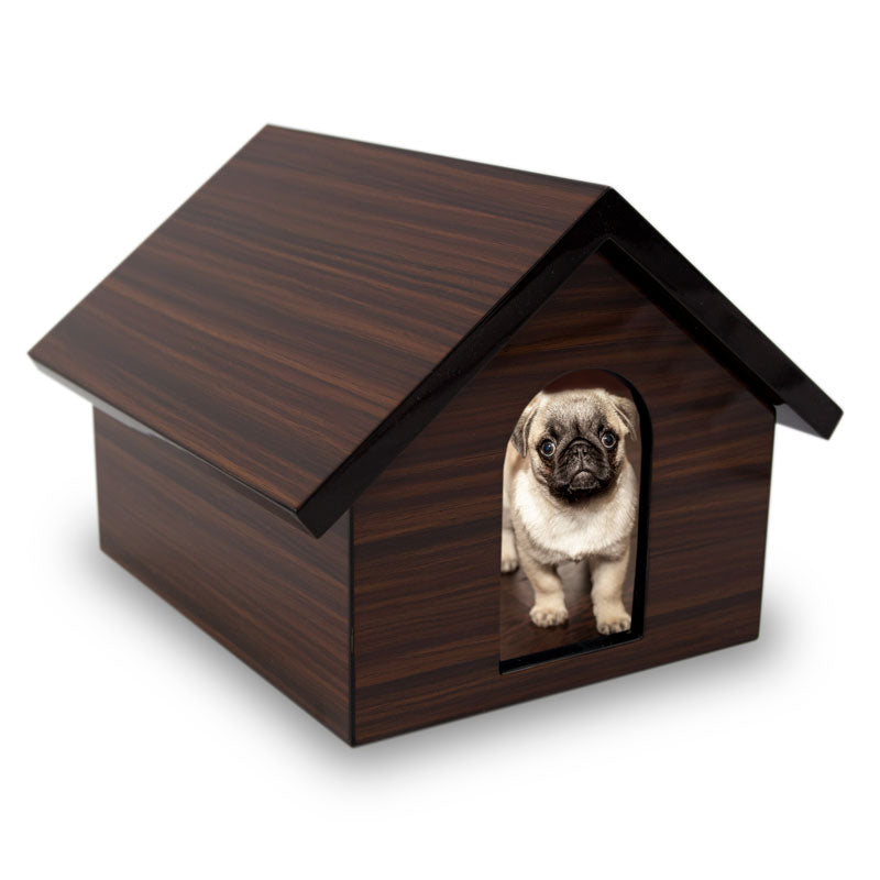 Dog House Cremation Keepsake Box - Brown