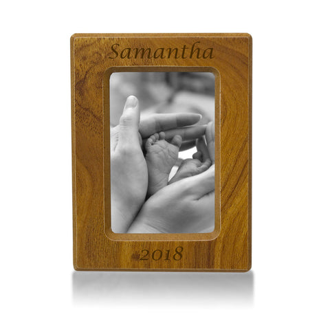 Natural Wood Infant Cremation Photo Urn