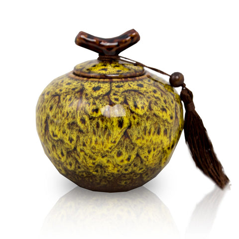 Autumn Yellow Ceramic Cremation Urn - Medium