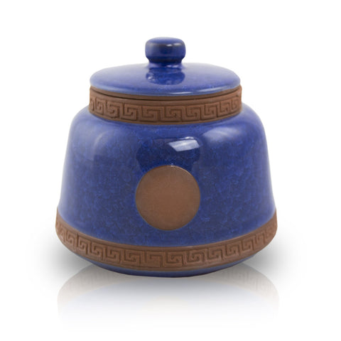 Azure Ceramic Pet Urn in Small