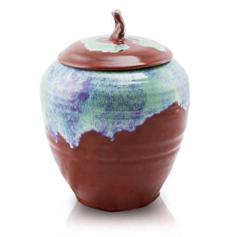 Rustic Ruby Ceramic Cremation Urn
