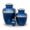 Dark Blue Banded Cremation Urn - Keepsake