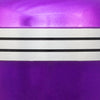 Close view of the three silver pewter colored bands against the purple finish of the cremation urn.