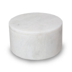 Natural white marble cremation keepsake main image.