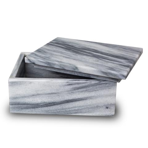 Cloud Grey Marble Cremation Urn Keepsake Box - Small