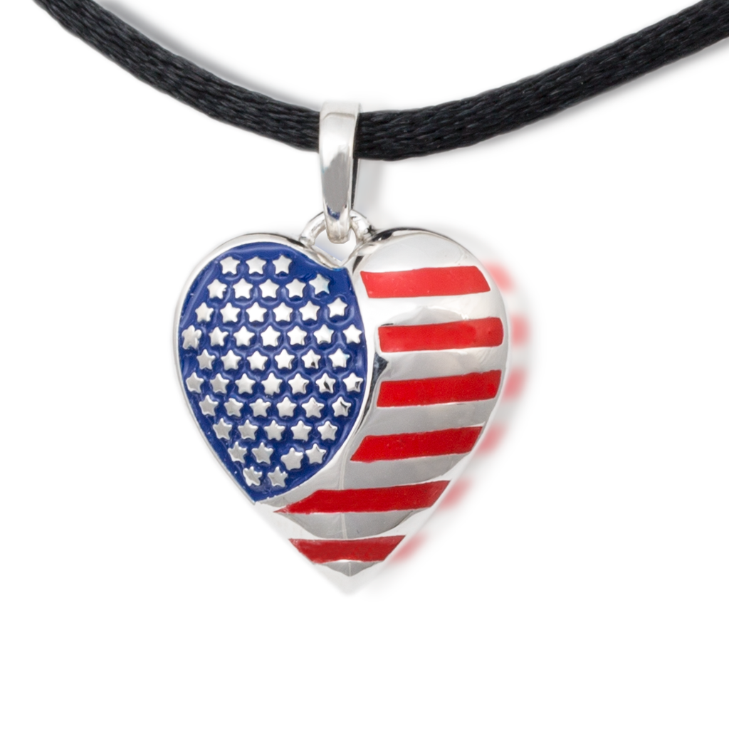 American Flag Cremation Necklace