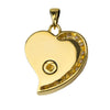 Crystal Heart Cremation Pendant - Gold Vermeil