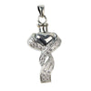 Ribboned Heart Cremation Pendant - Sterling Silver