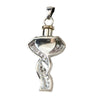 Ribboned Heart Cremation Pendant - Sterling Silver