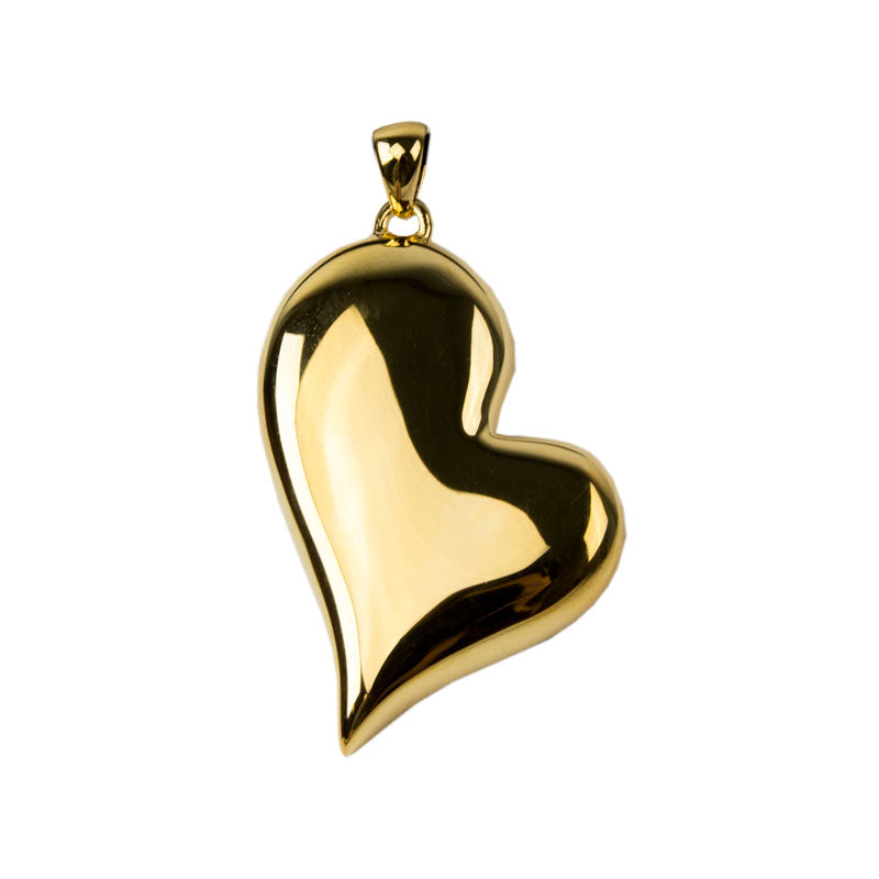 Teardrop Heart Cremation Necklace - Gold Vermeil