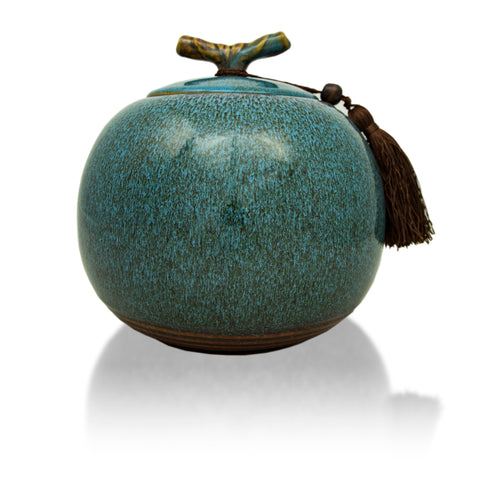 Azure Blue Ceramic Urn - Large