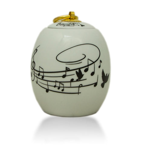 Extra Small Ceramic Cremation Urn - Songbird