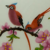 Extra Small Ceramic Cremation Urn - Floral Lovebirds