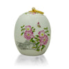 Extra Small Ceramic Cremation Urn - Peonies