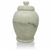 White Shell Genuine Marble Classic Cremation Urn - Hand Carved