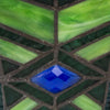 Emerald Mission Style Stained Glass Cremation Urn - Medium