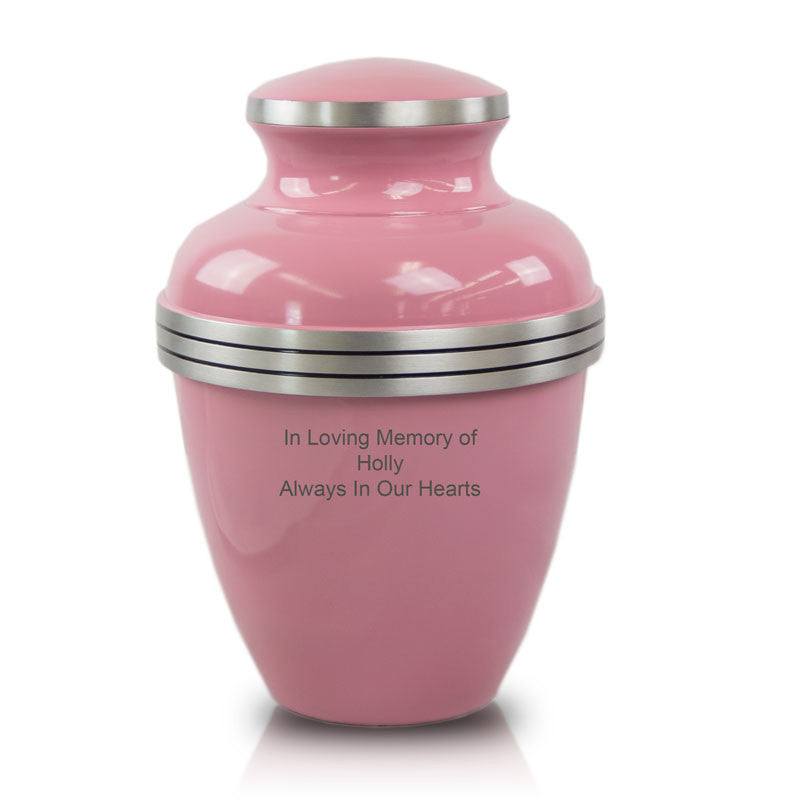 Pink Banded Cremation Urn - Large