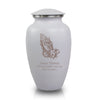 White Cremation Urn With Praying Hands
