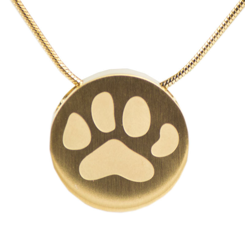 Paw Print Cremation Necklace - Bronze