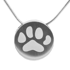 Paw Print Cremation Necklace - Pewter