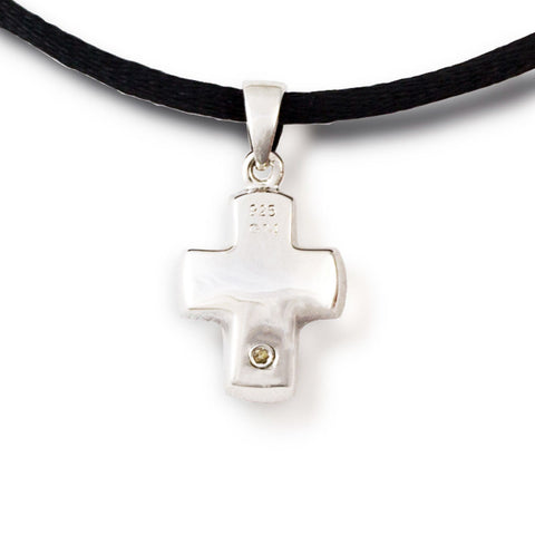 Filigree Cross Cremation Pendant - Sterling Silver