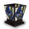 Blue Iris Stained Glass Tea Light Candle Keepsake