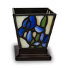 Blue Iris Stained Glass Tea Light Candle Keepsake