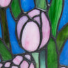 Pink Tulip Stained Glass Cremation Urn