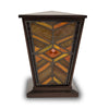 Amber Mission Style Stained Glass Cremation Urn - Medium