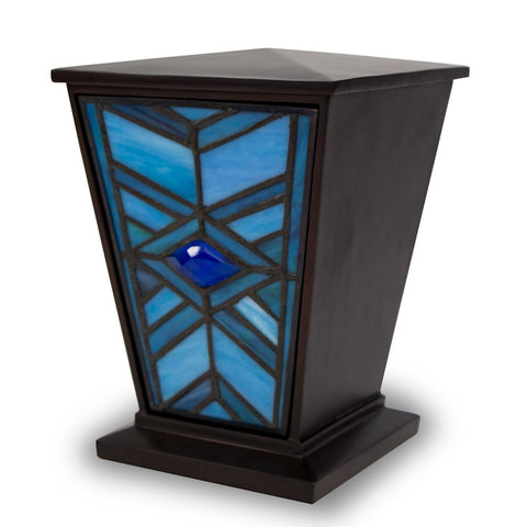 Mission Style Cremation Urn Medium- Indigo