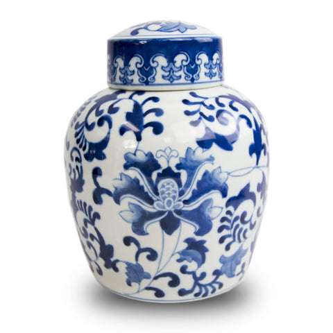 Exotic Blue Ceramic Cremation Urn