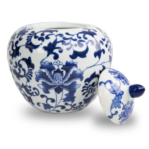 Ceramic Dynasty Cremation Urn - Flourishing Blue