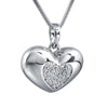 Jeweled Heart Cremation Pendant - Sterling Silver