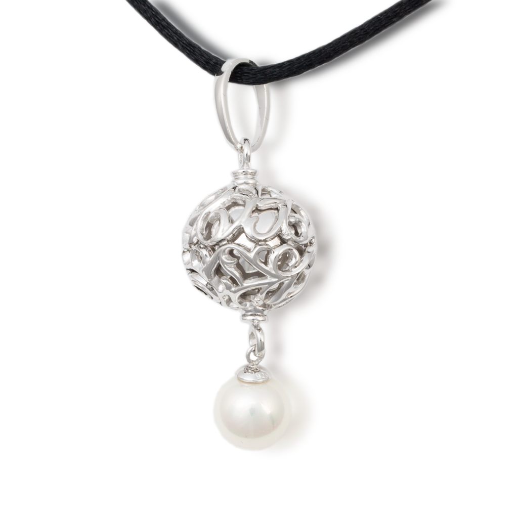 Filigree Pearl Cremation Necklace