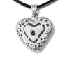 Pierced Heart Cremation Urn Pendant - Sterling Silver