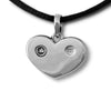 Jeweled Heart Cremation Pendant - Sterling Silver